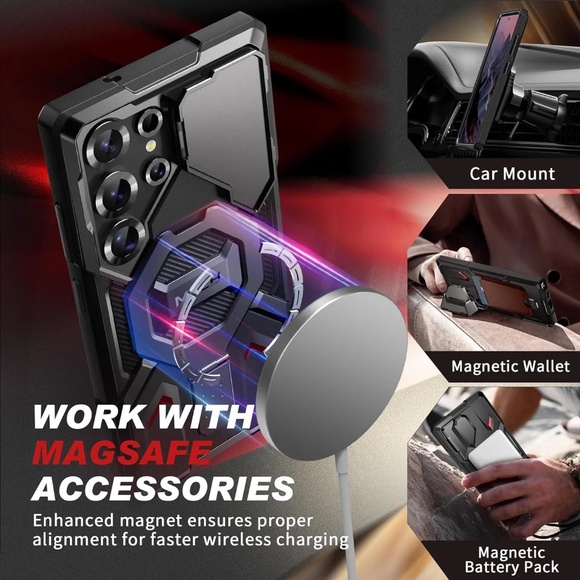 Hi Quality Hi- Impact S25 Ultra Case, w/Glass Screen Protector/ Belt Clip, Black - Picture 3 of 10